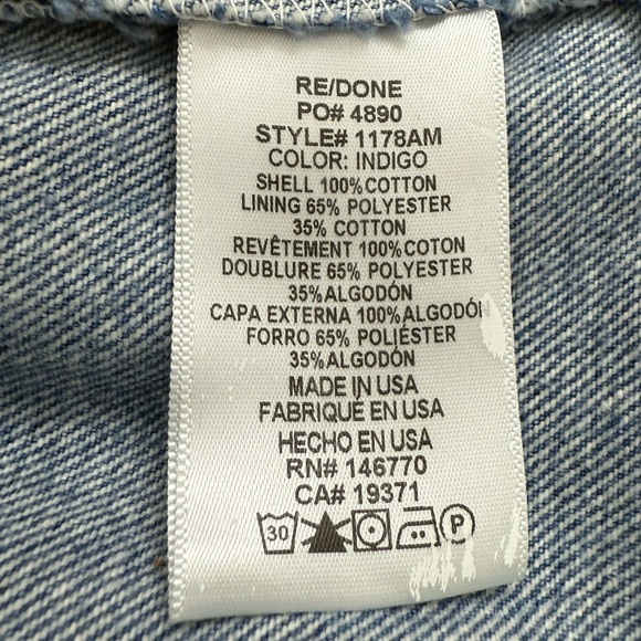 NWT Re/Done X Levi’s Amina Muaddi Patchwork Jean Indigo Size 26 - Picture 15 of 16